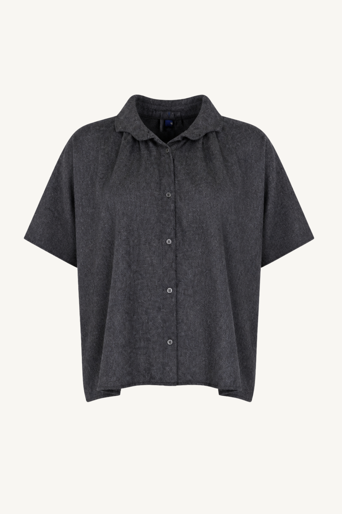 wave collar shirt - chine brown