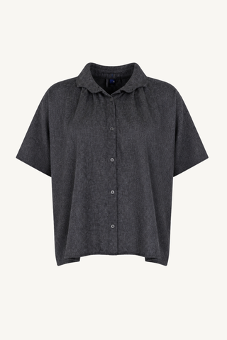 wave collar shirt - chine brown