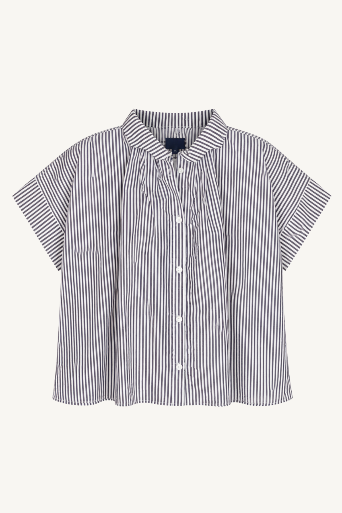wave collar shirt - popeline brown sticks