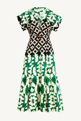 sakura dress - emerald multi