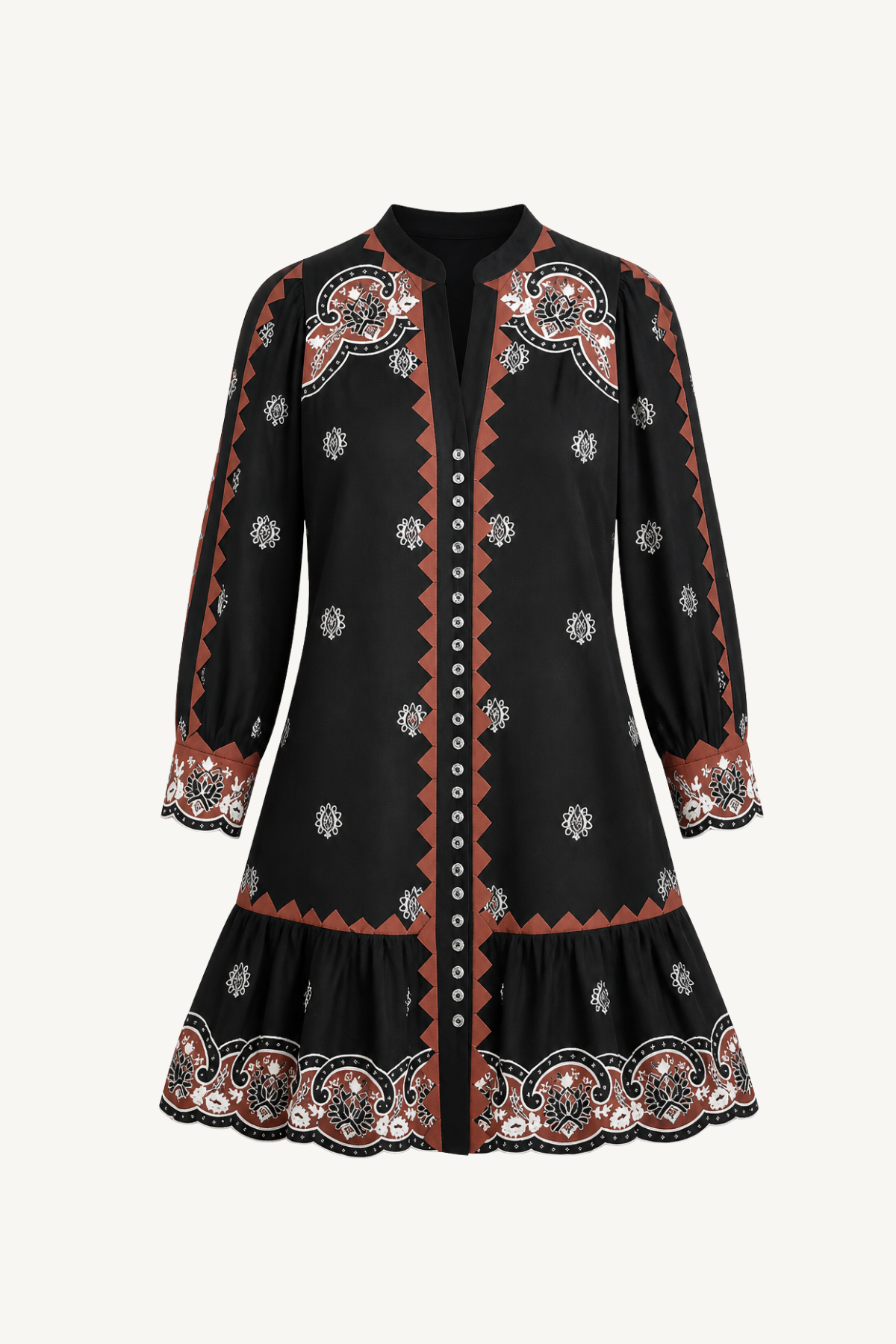 gunilla dress - onyx black with papyrus