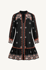 gunilla dress - onyx black with papyrus