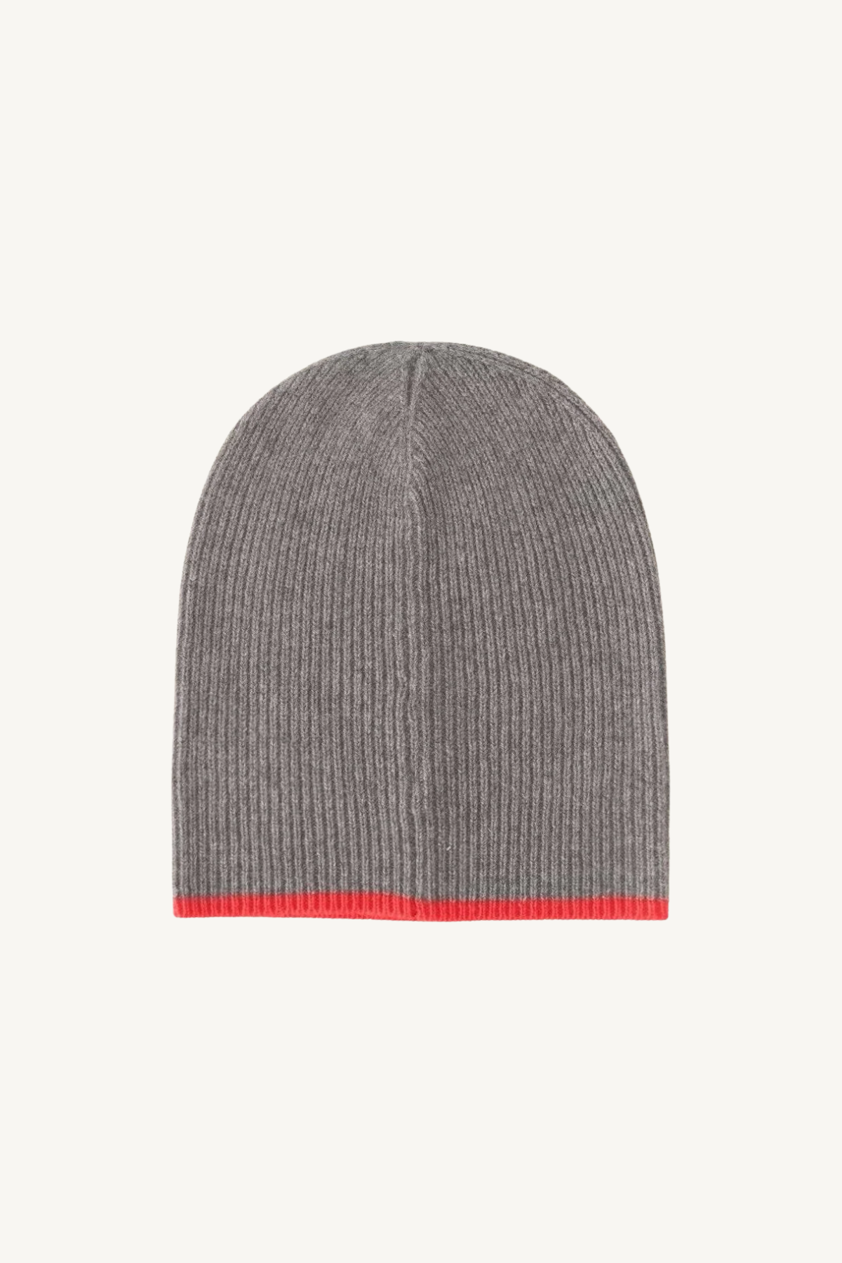 benson beanie - pewter gray/ apple red
