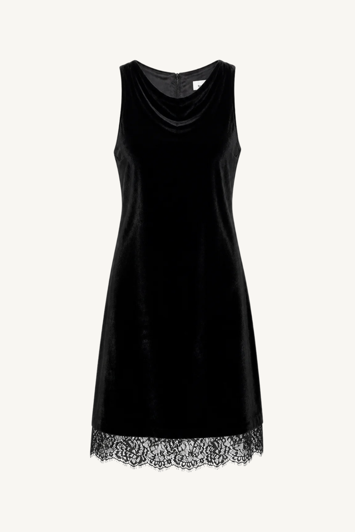 liquid velvet short dress - black