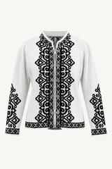 norlandia cardigan - vanilla with onyx black