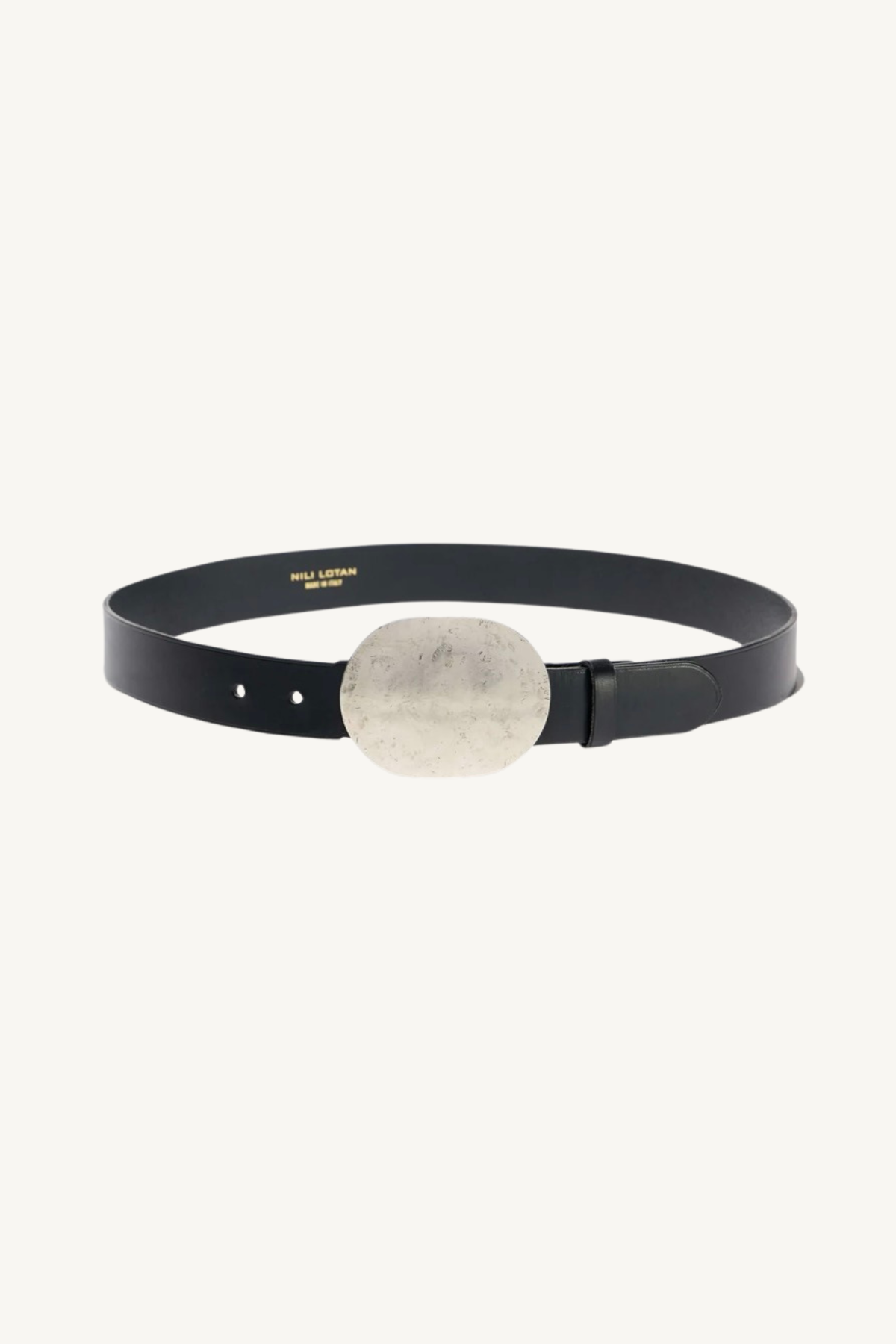 wayne belt - black with hammered antique silver buckle