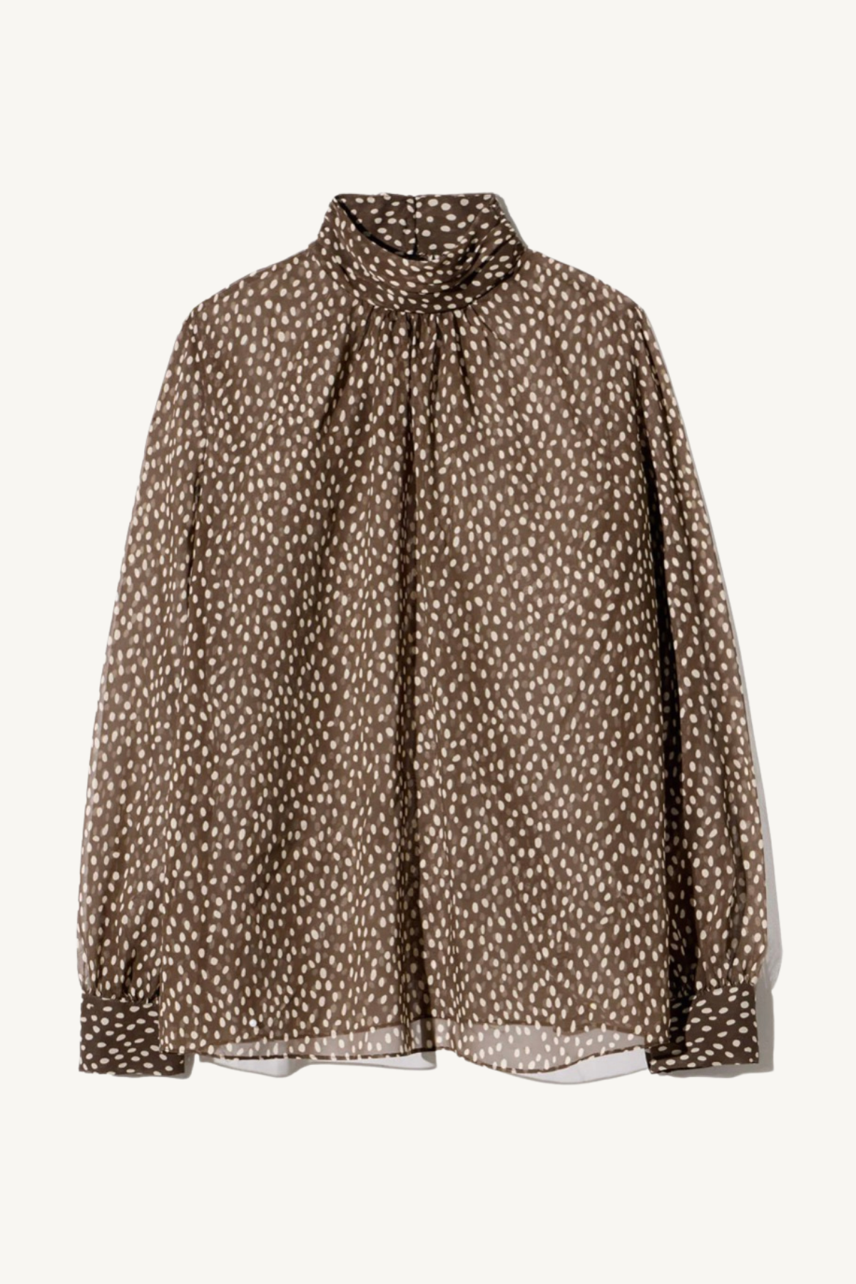 remie blouse - brown/creme wild dots