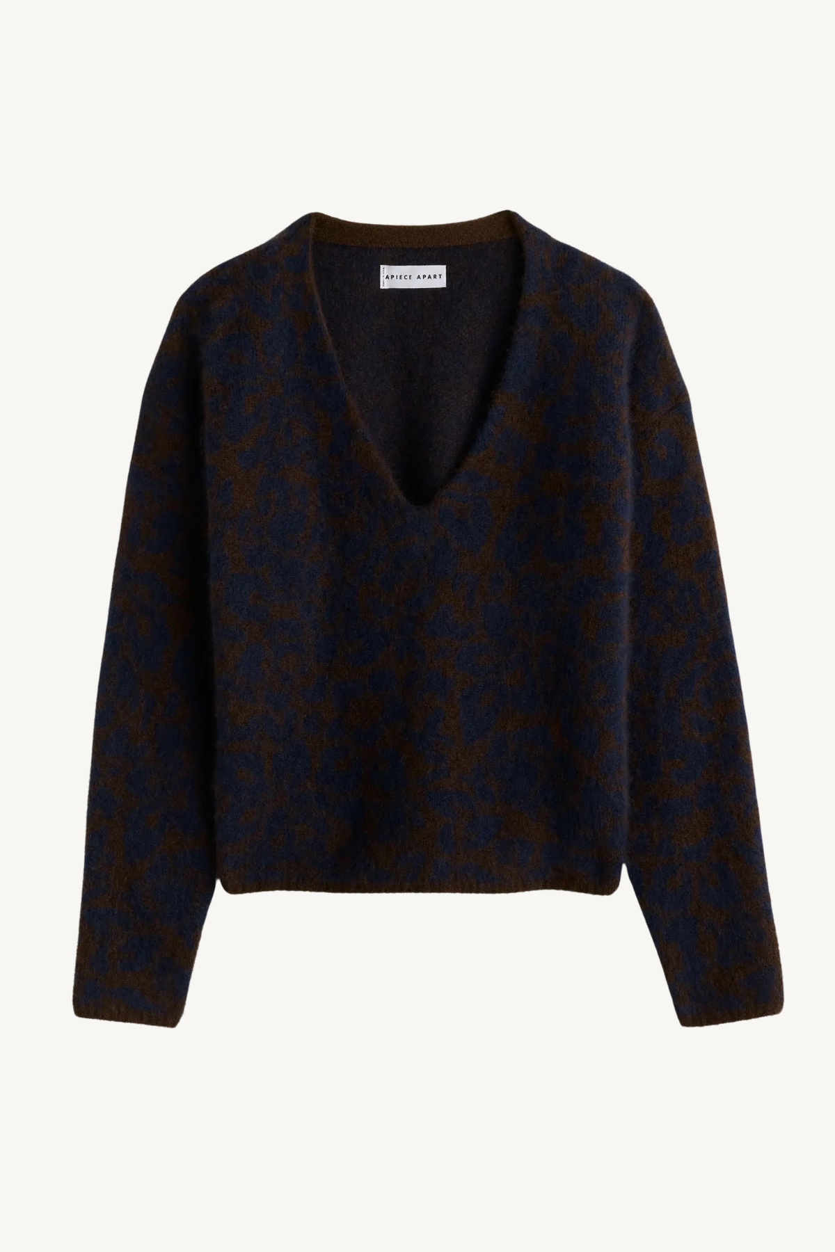softest silk cashmere v-neck - leo floral midnight