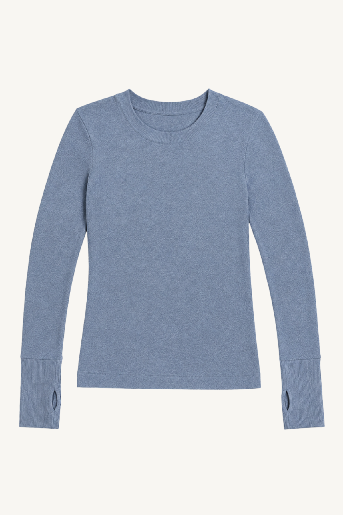 cashmere cuffed crew - steel blue