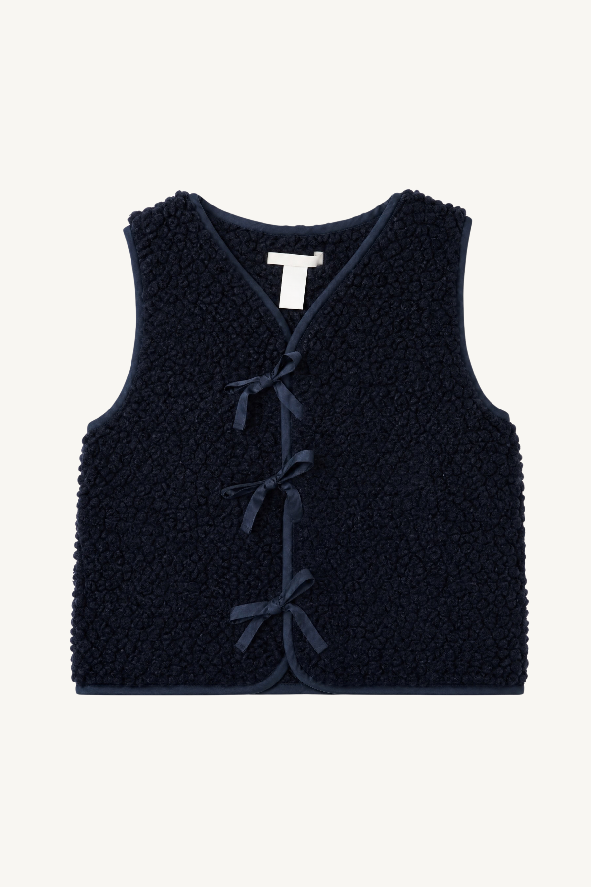 wrap fluffy vest - dark navy