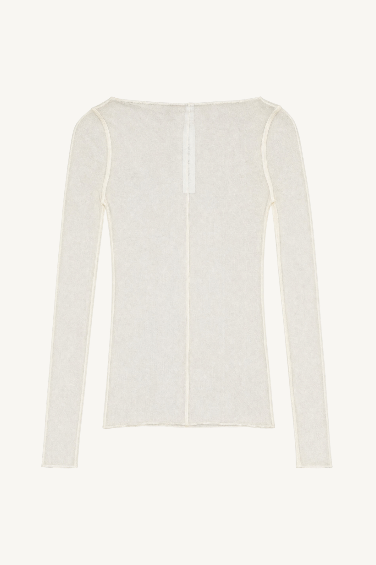 slash neck tee - cream silk tulle