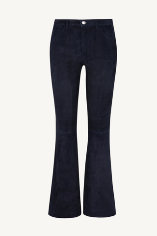 5 pocket micro flare - marine suede