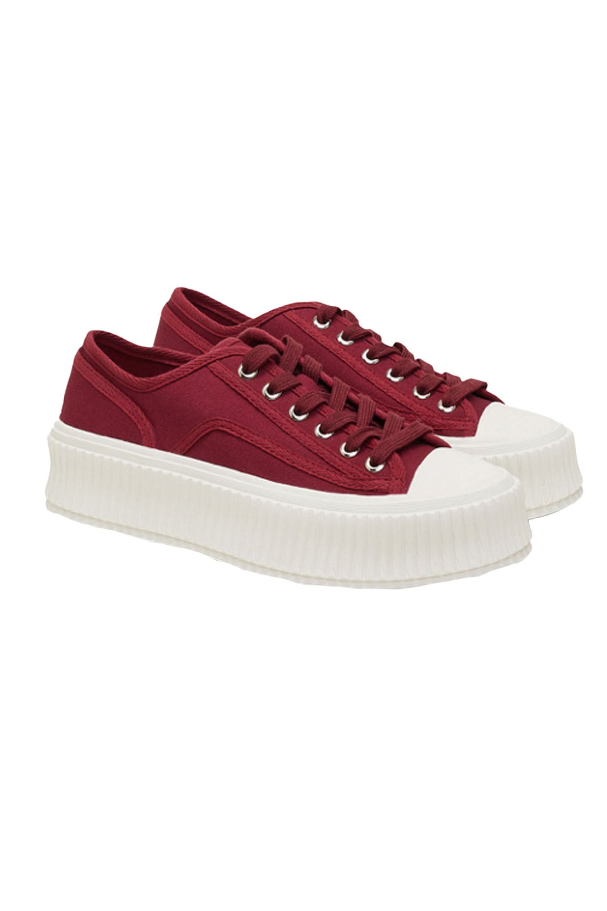 floral sportiness platform sneaker - cranberry