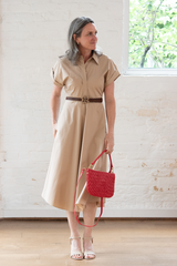 poplin power dress - trench