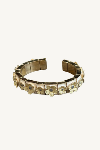enamel and flower cuff bracelet
