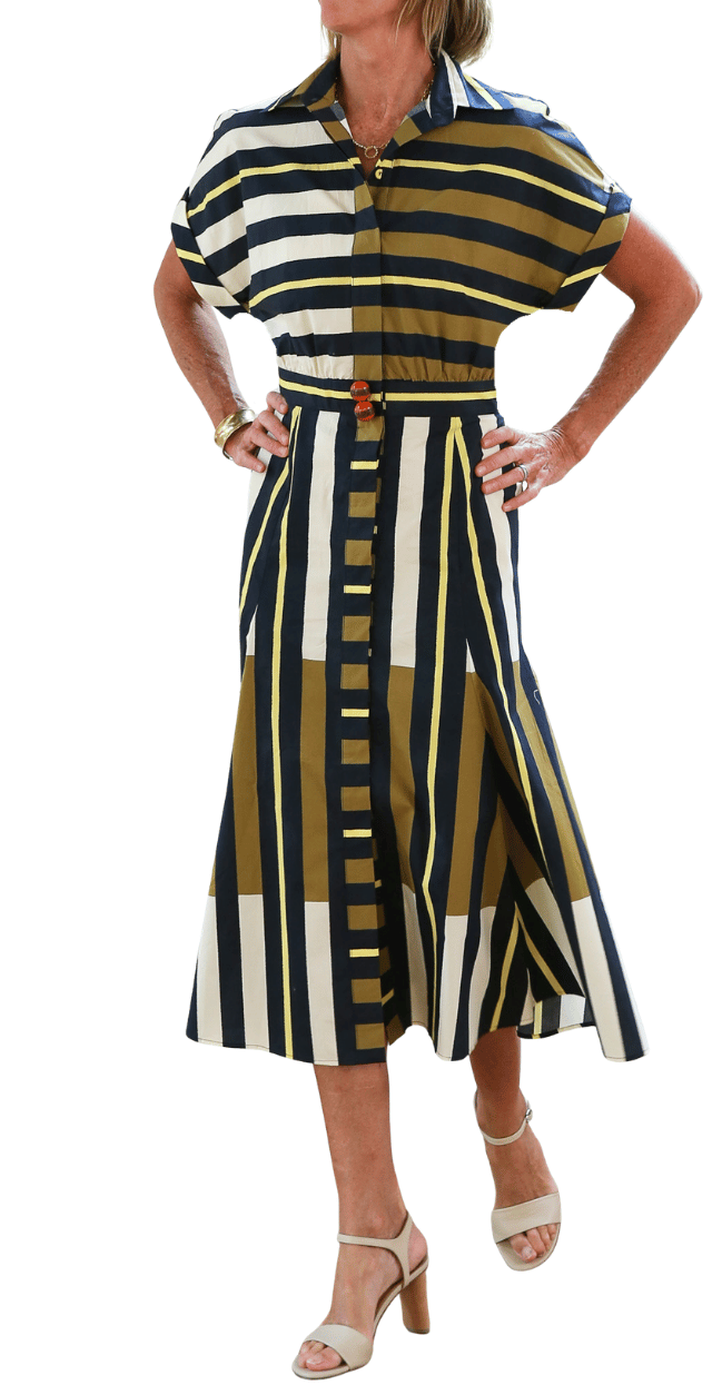 noor dress - urban stripes