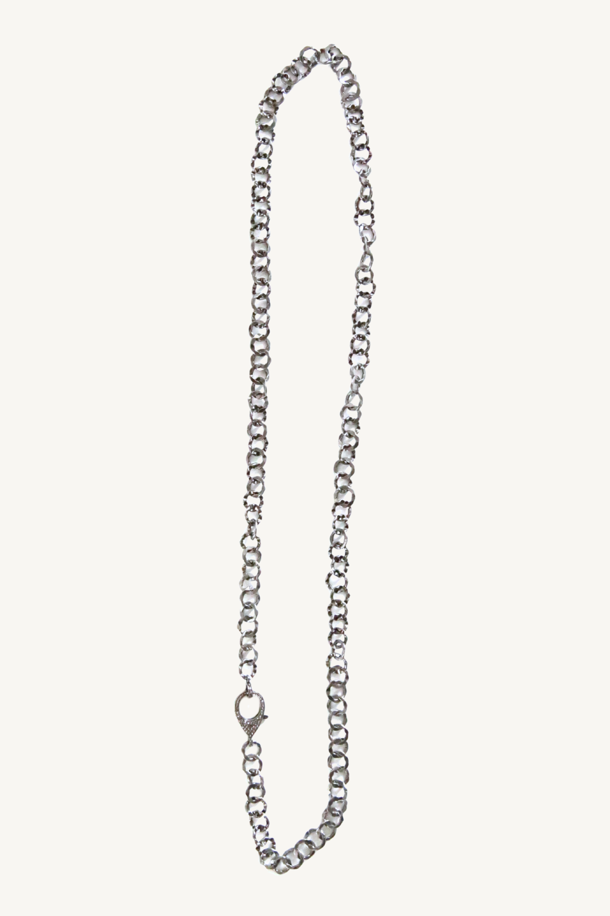 hammered silver chain - 33"