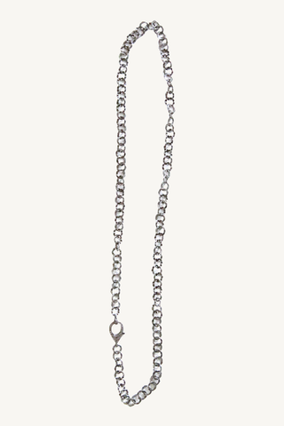 hammered silver chain - 33"