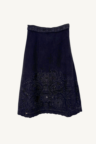 ceci embroidery skirt - black