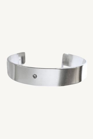 sterling cuff w/diamond - 1/2"