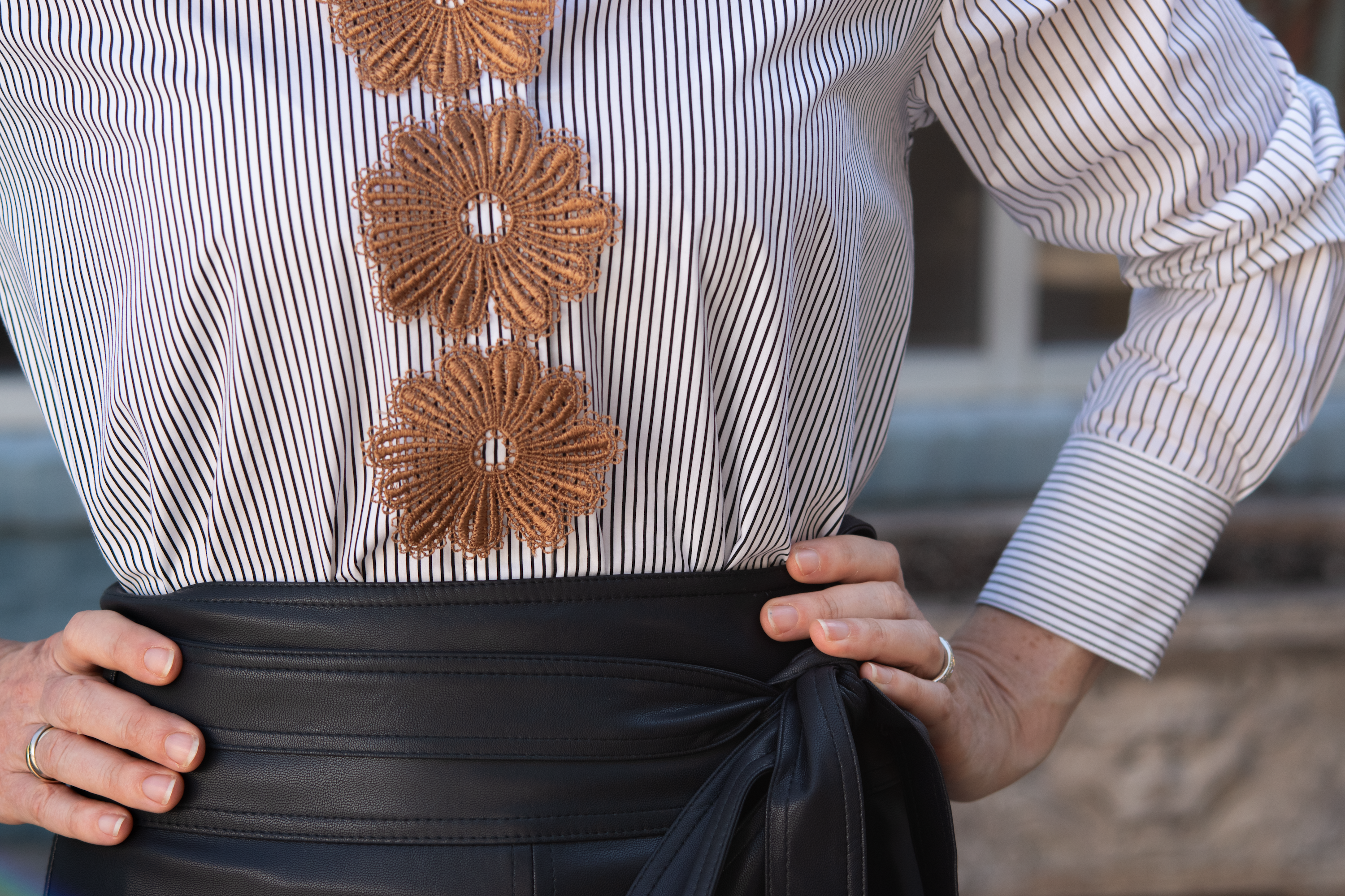 naroa blouse - multi brown stripes