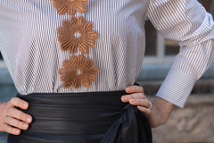 naroa blouse - multi brown stripes