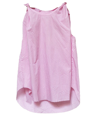 sleeveless twist shoulder - pink stripe