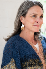 cue earrings - brass and silver
