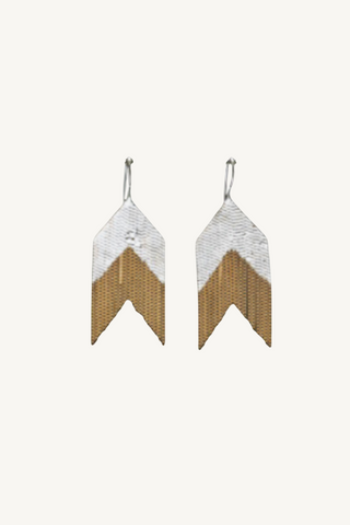 cue earrings - brass and silver