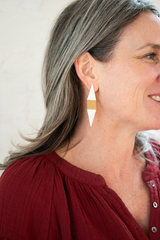 shard earrings - brass and silver
