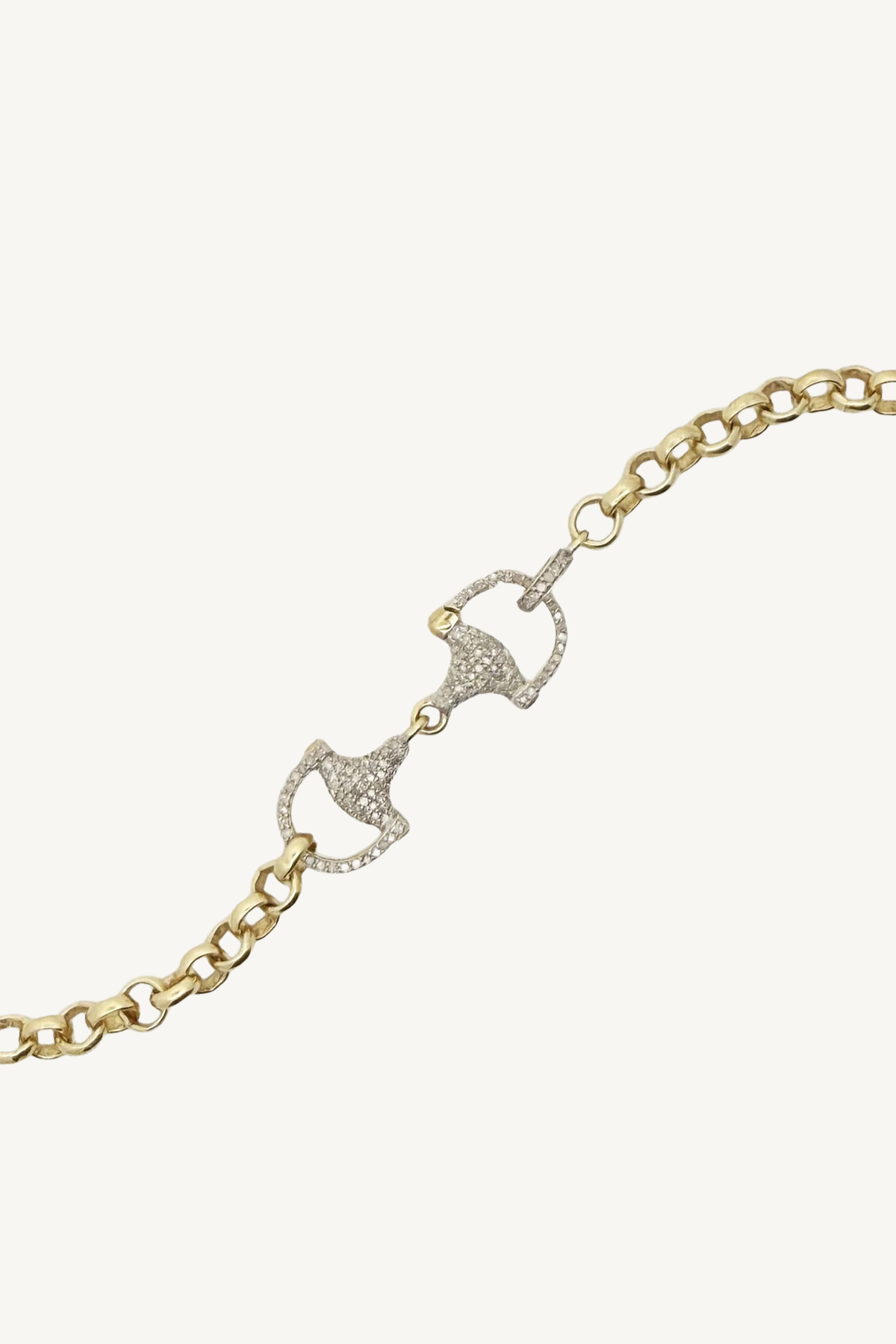 curb chain with pave diamond horsebit clasp