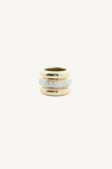 gold bead with diamond stripe