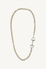 curb chain with pave diamond horsebit clasp