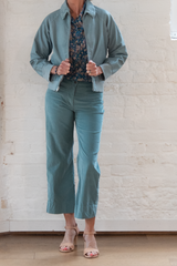 corduroy trousers - sea