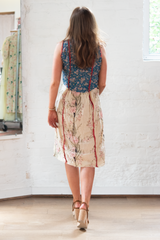 sleeveless dress - multi print silk