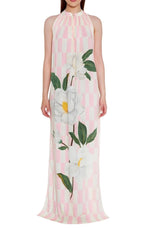 sundowner maxi dress - blush and ivory magnolia check