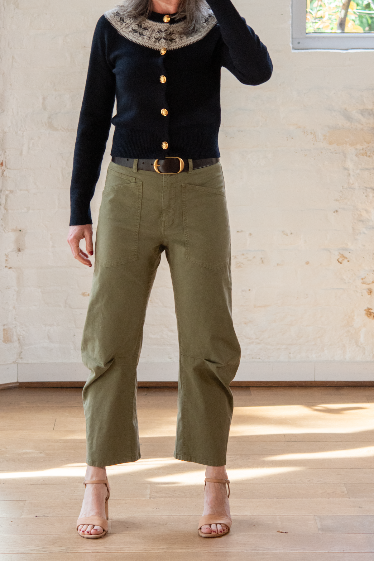 shon linen pant - olive green