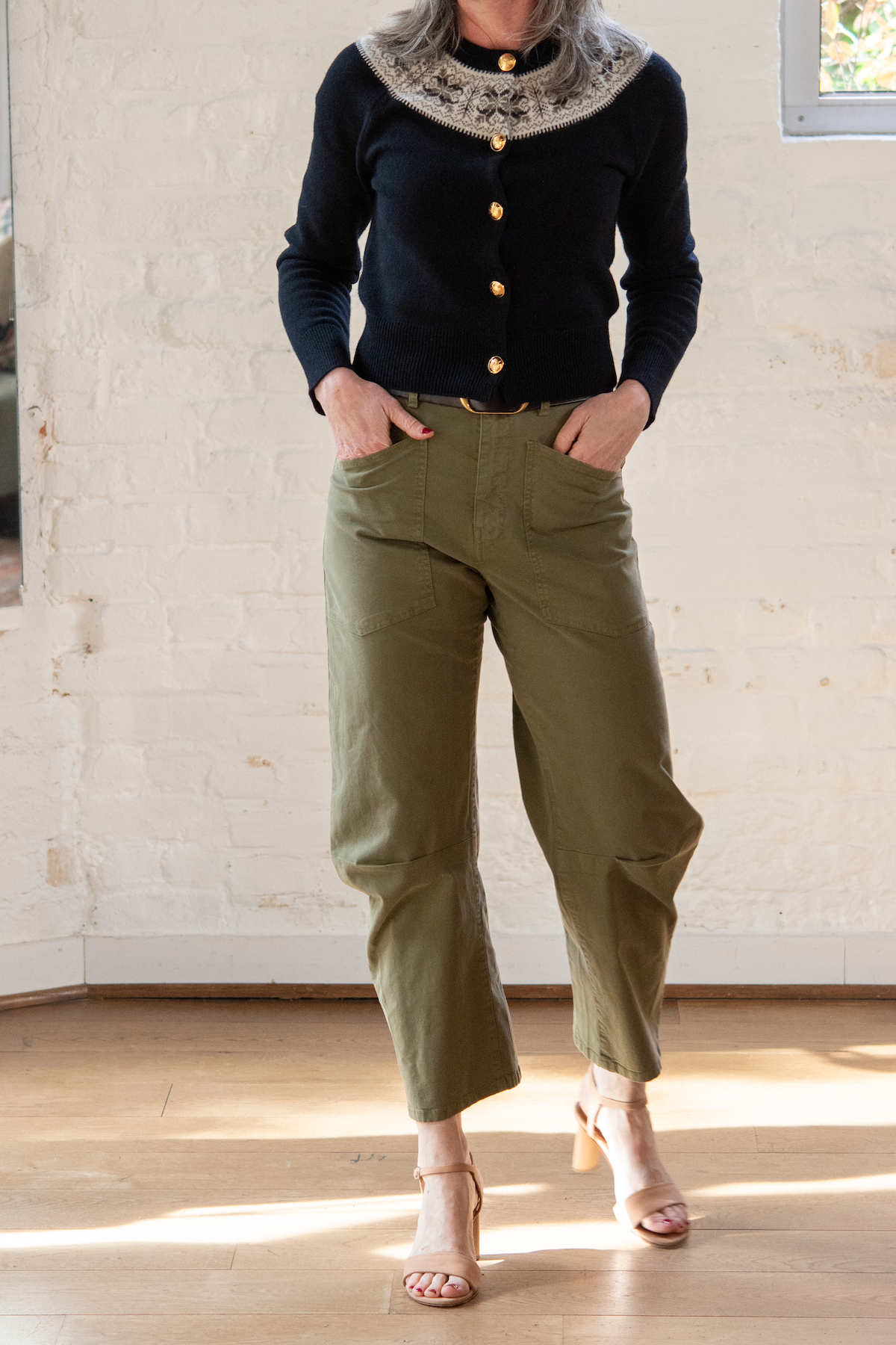 shon linen pant - olive green