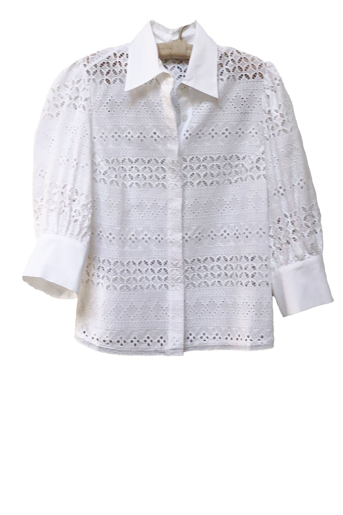 luciana top - white sangallo