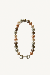 mother of pearl necklace with diamond bit closure