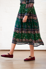 melba print midi dress - green