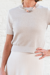 mother of pearl necklace with diamond bit closure