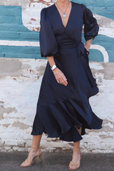 long sleeve blaire dress - anthracite