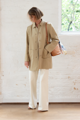 balzac short duster coat - desert khaki