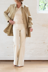balzac short duster coat - desert khaki