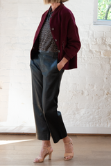 cropped baggy trousers - black