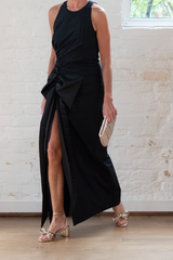 poplin power dress - pure black