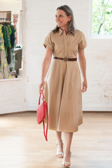 poplin power dress - trench