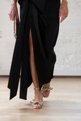 poplin power dress - pure black