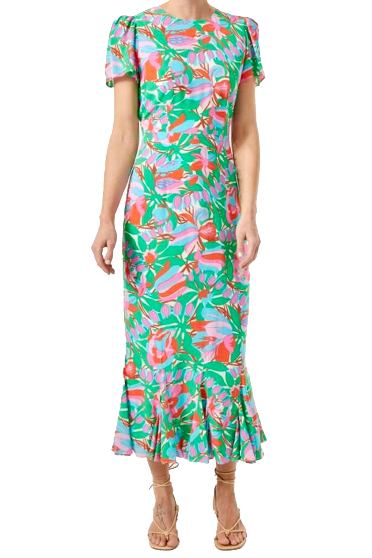 lulani dress - white fleur tropicale